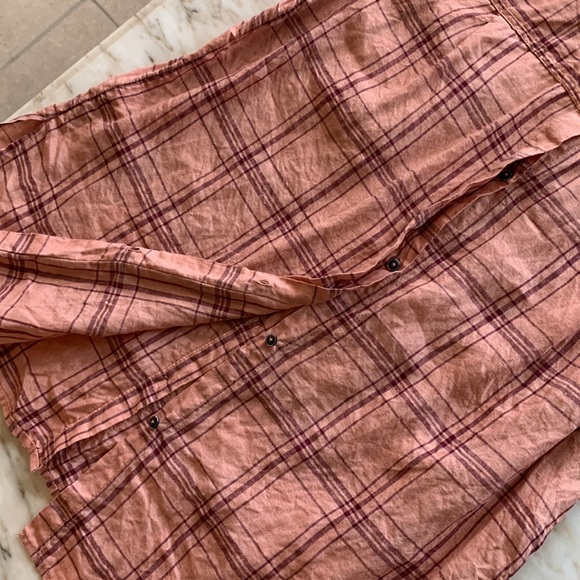 Free People No limits Peach in Plaid shirt - Picture 8 of 11